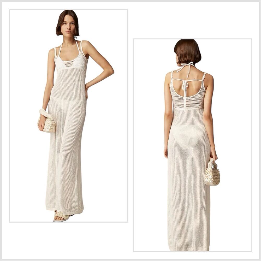 Anna October X J.Crew Sheer Swimsuit Coverup Sweaterdress Dress Ivory NWT Sz 2X